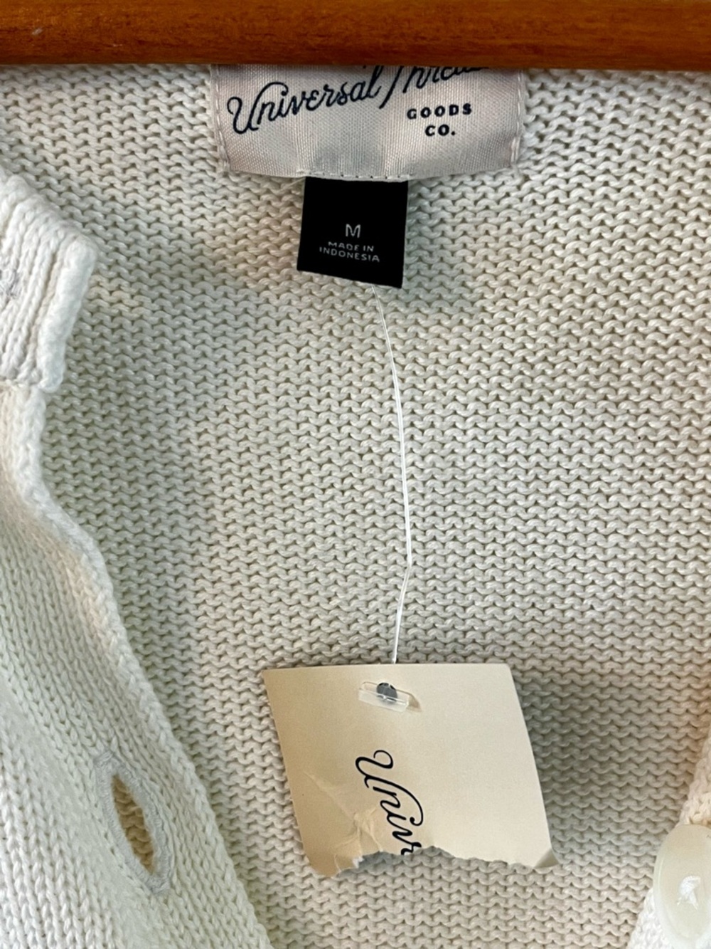 Universal Thread Cream Short Sleeve Button Cardigan 100% Cotton Size Medium NEW - Picture 2 of 13